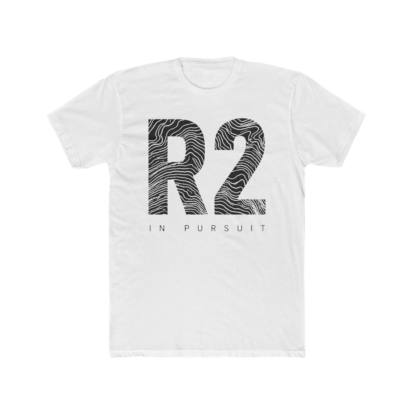 R2 'In Pursuit' Graphic Tee — Minimalist Monochrome Logo T-Shirt